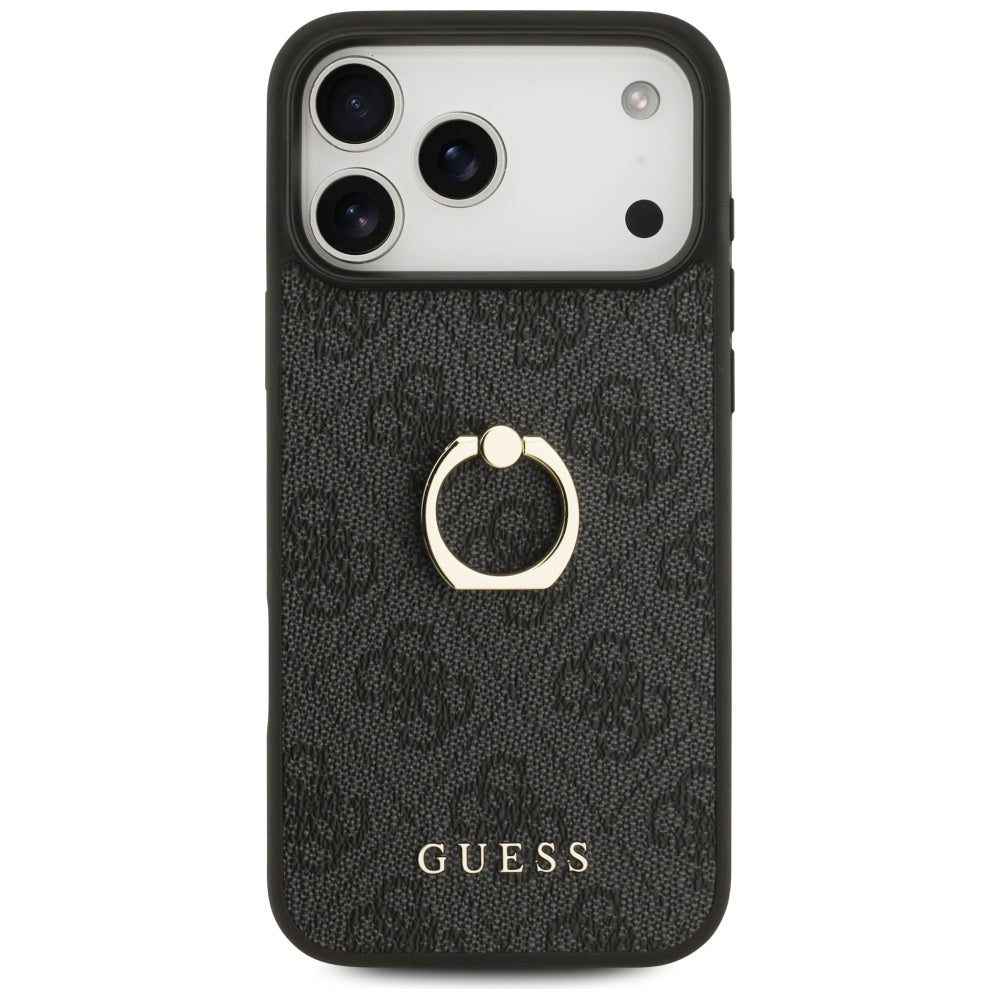 Pouzdro pro Apple iPhone 17 Pro Max, Guess, 4G Ring Stand, Černá