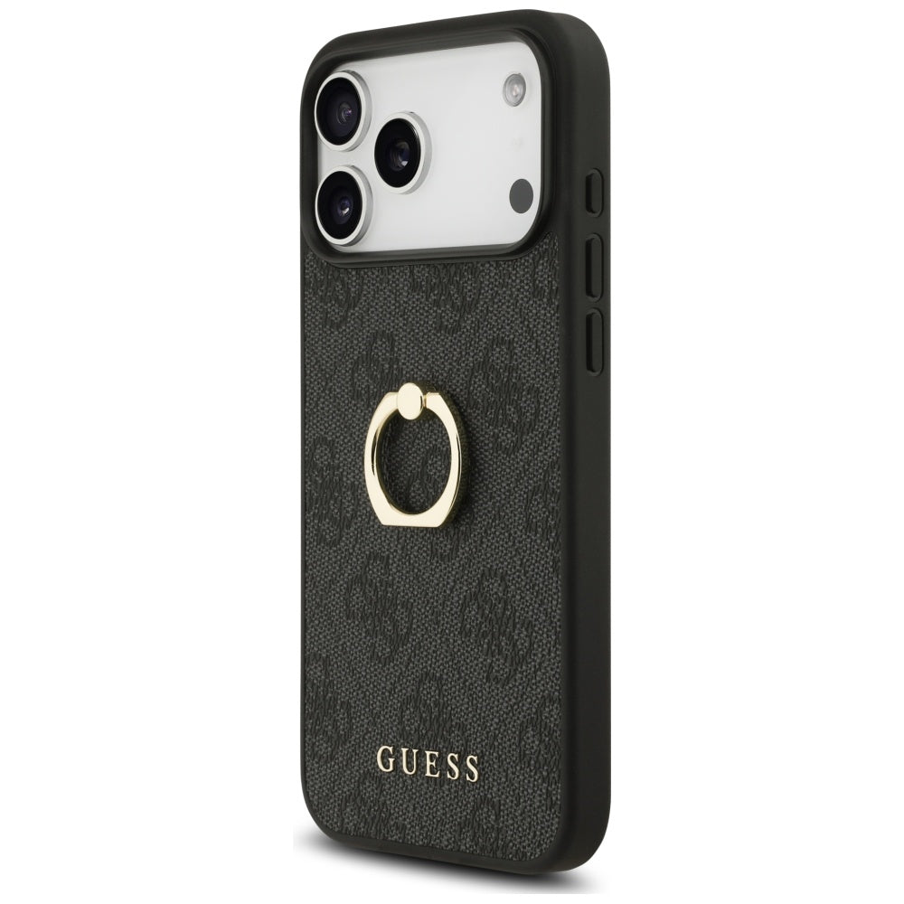 Pouzdro pro Apple iPhone 17 Pro Max, Guess, 4G Ring Stand, Černá