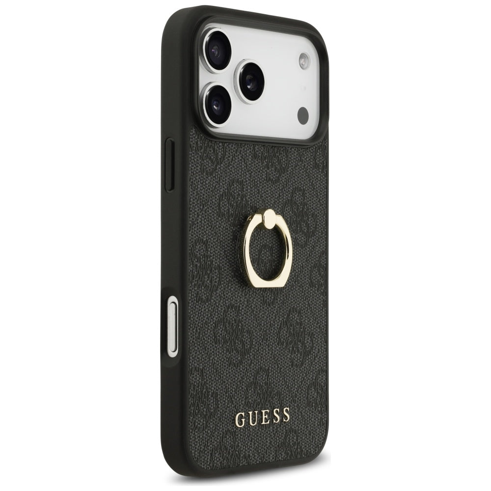 Pouzdro pro Apple iPhone 17 Pro Max, Guess, 4G Ring Stand, Černá