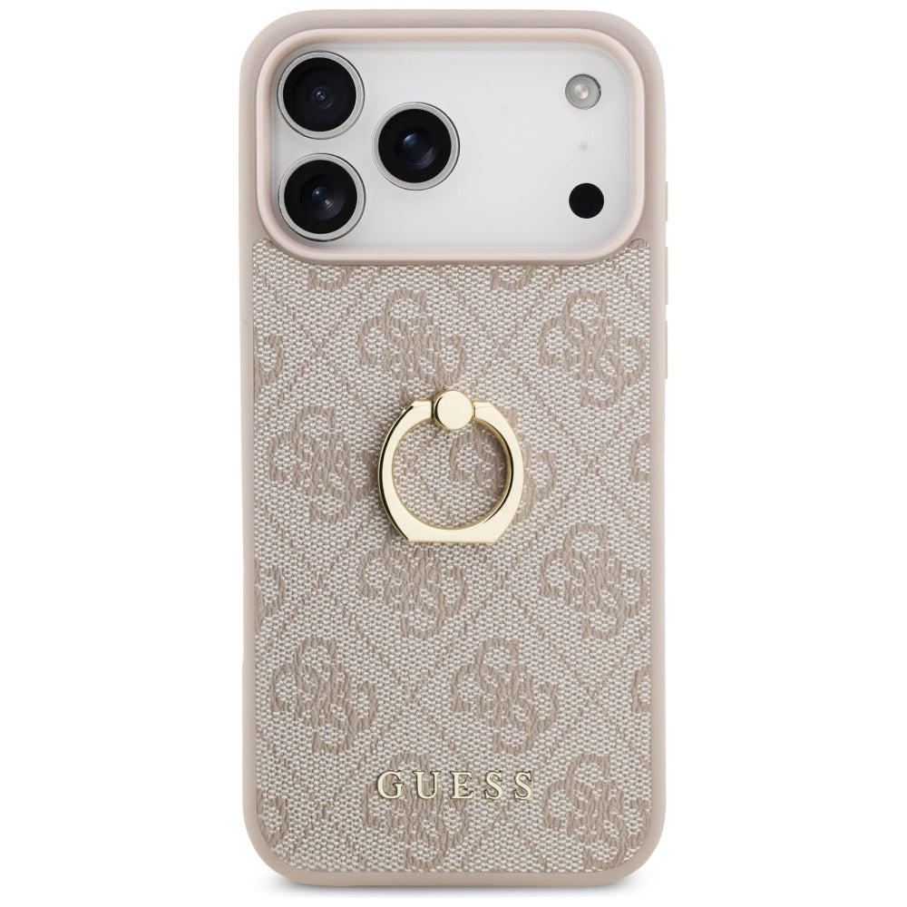 Pouzdro pro Apple iPhone 17 Pro Max, Guess, 4G Ring Stand, Růžové