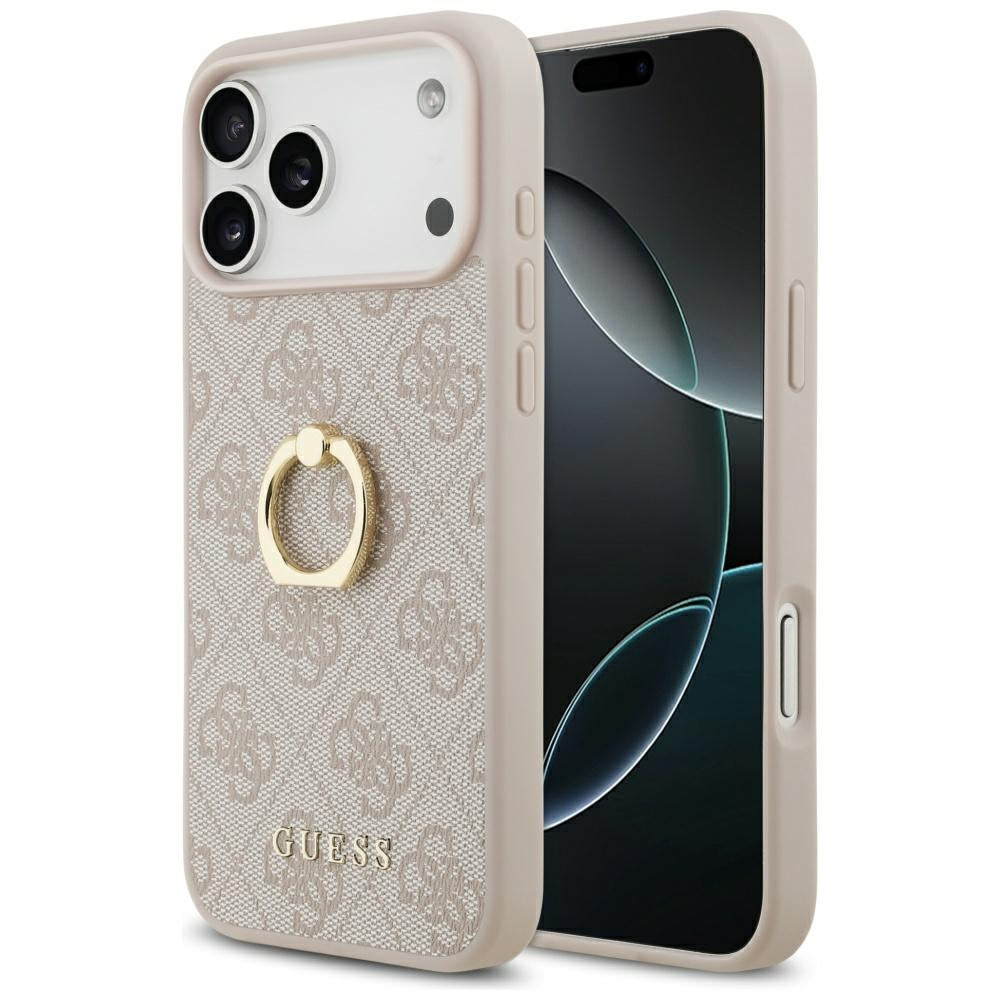 Pouzdro pro Apple iPhone 17 Pro Max, Guess, 4G Ring Stand, Růžové