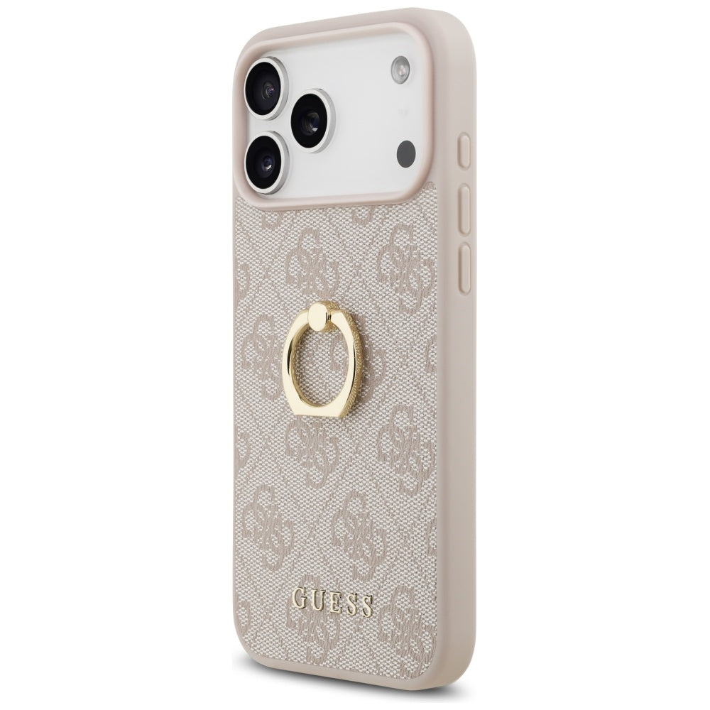 Pouzdro pro Apple iPhone 17 Pro Max, Guess, 4G Ring Stand, Růžové