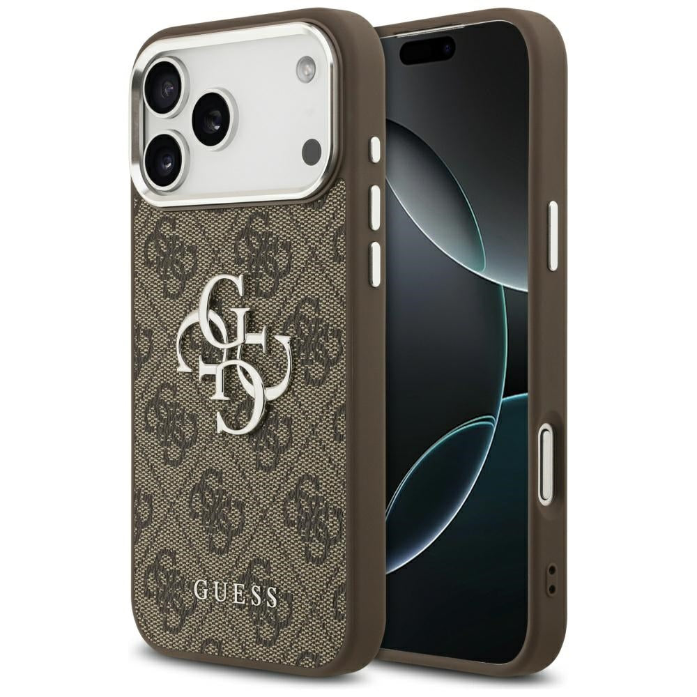 Pouzdro pro Apple iPhone 17 Pro Max, Guess, Big 4G Logo Classic, Hnědo Stříbrné