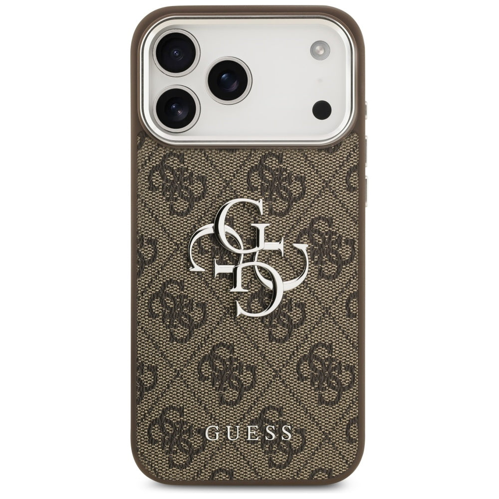 Pouzdro pro Apple iPhone 17 Pro Max, Guess, Big 4G Logo Classic, Hnědo Stříbrné