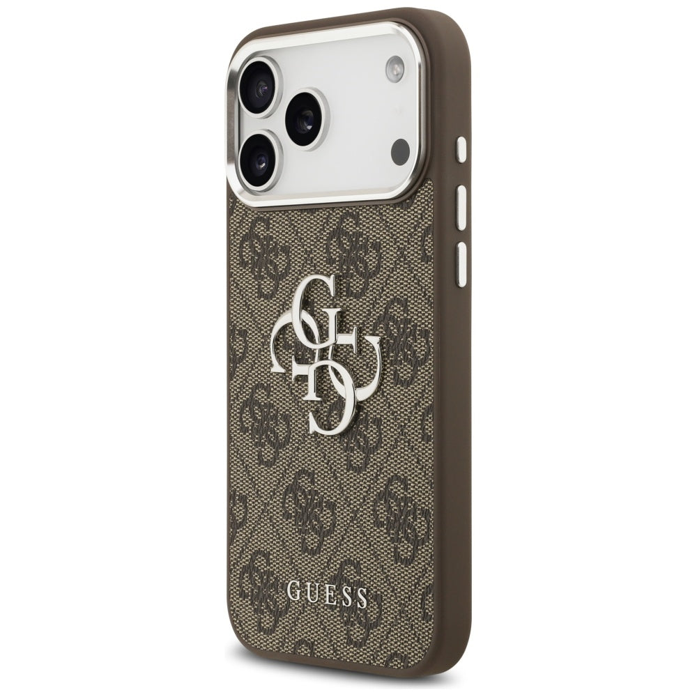 Pouzdro pro Apple iPhone 17 Pro Max, Guess, Big 4G Logo Classic, Hnědo Stříbrné