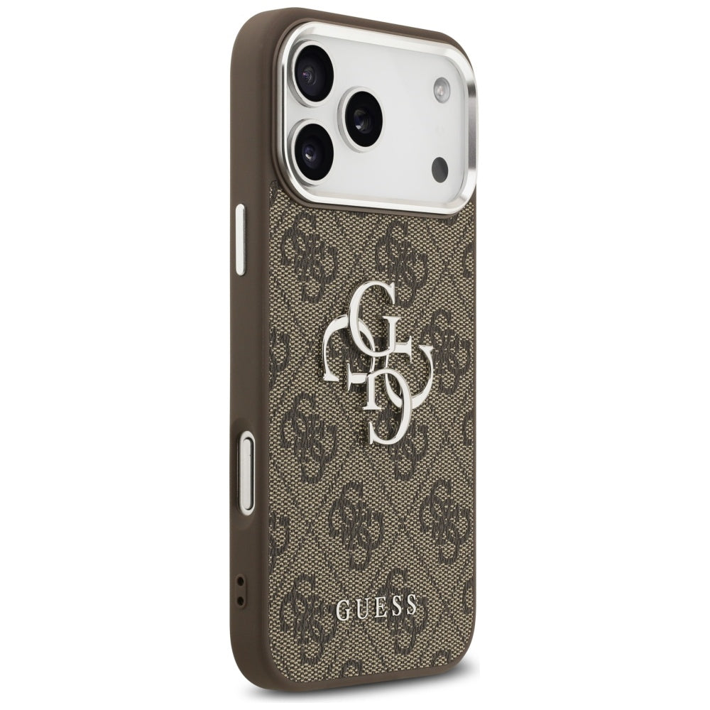 Pouzdro pro Apple iPhone 17 Pro Max, Guess, Big 4G Logo Classic, Hnědo Stříbrné