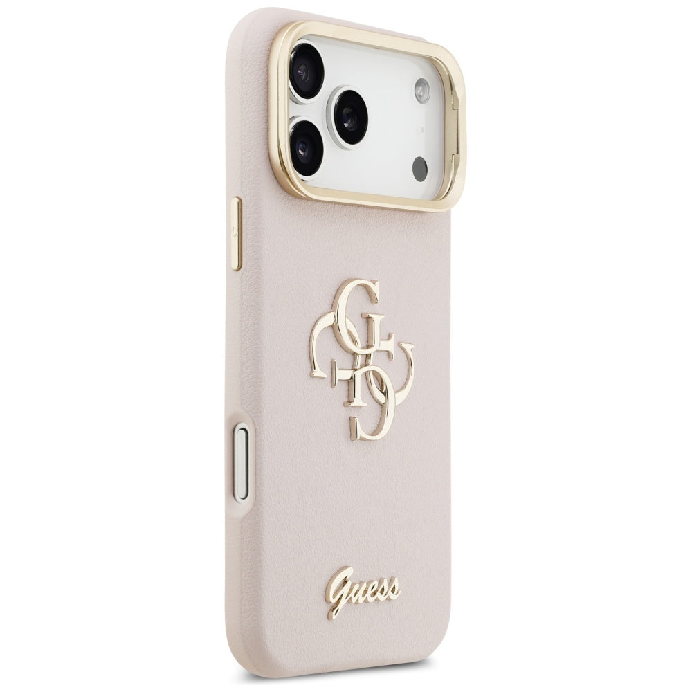 Pouzdro pro Apple iPhone 17 Pro Max, Guess, Grained Big 4G Stand Camera, Růžové