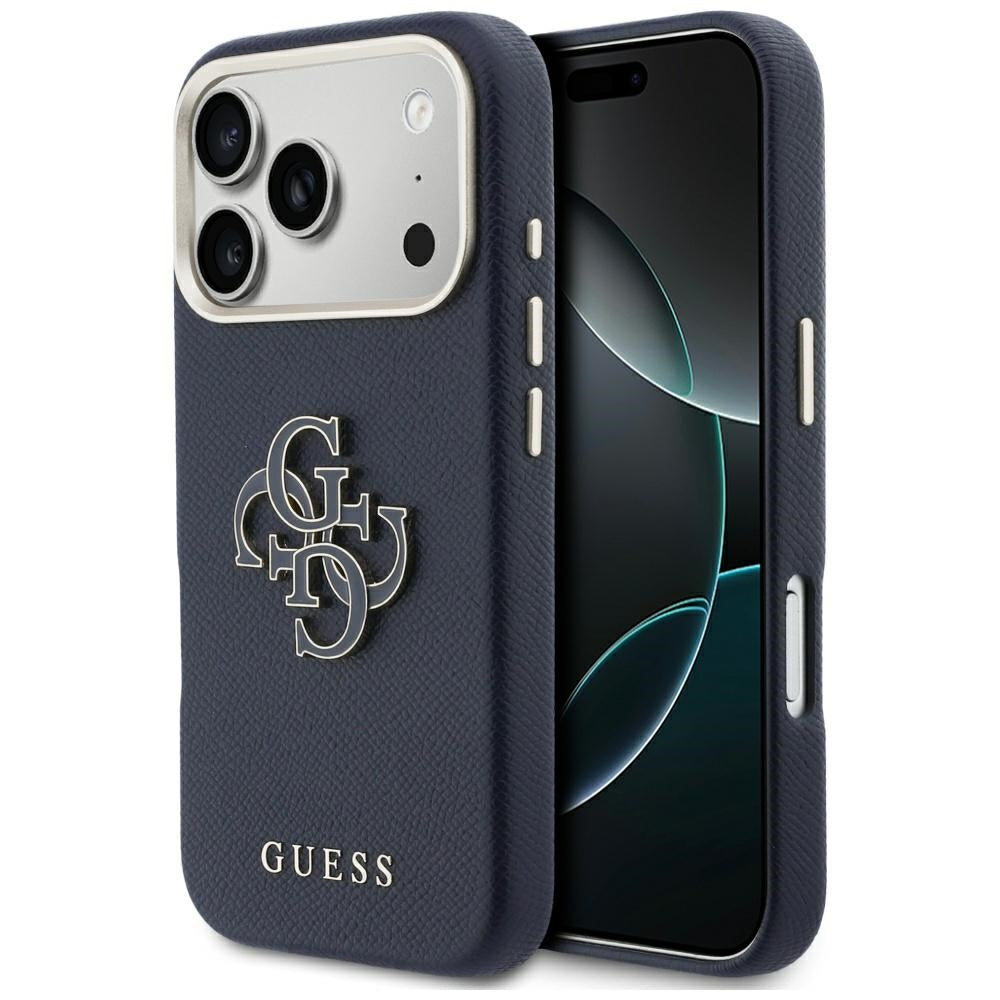 Pouzdro pro Apple iPhone 17 Pro Max, Guess, Resin Logo, Modrá