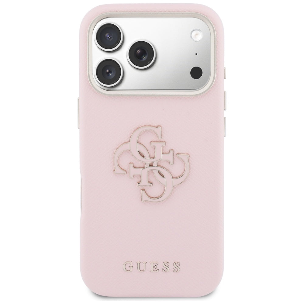 Pouzdro pro Apple iPhone 17 Pro, Guess, Resin Logo, Růžové