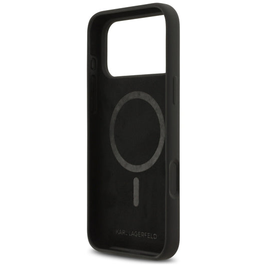 Pouzdro pro Apple iPhone 17 Pro Max, Karl Lagerfeld, Sketch and Logo Karl, Černá