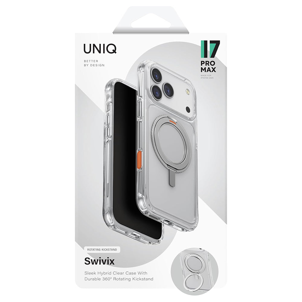 Pouzdro pro Apple iPhone 17 Pro Max, UNIQ, Swivix, Stříbrné