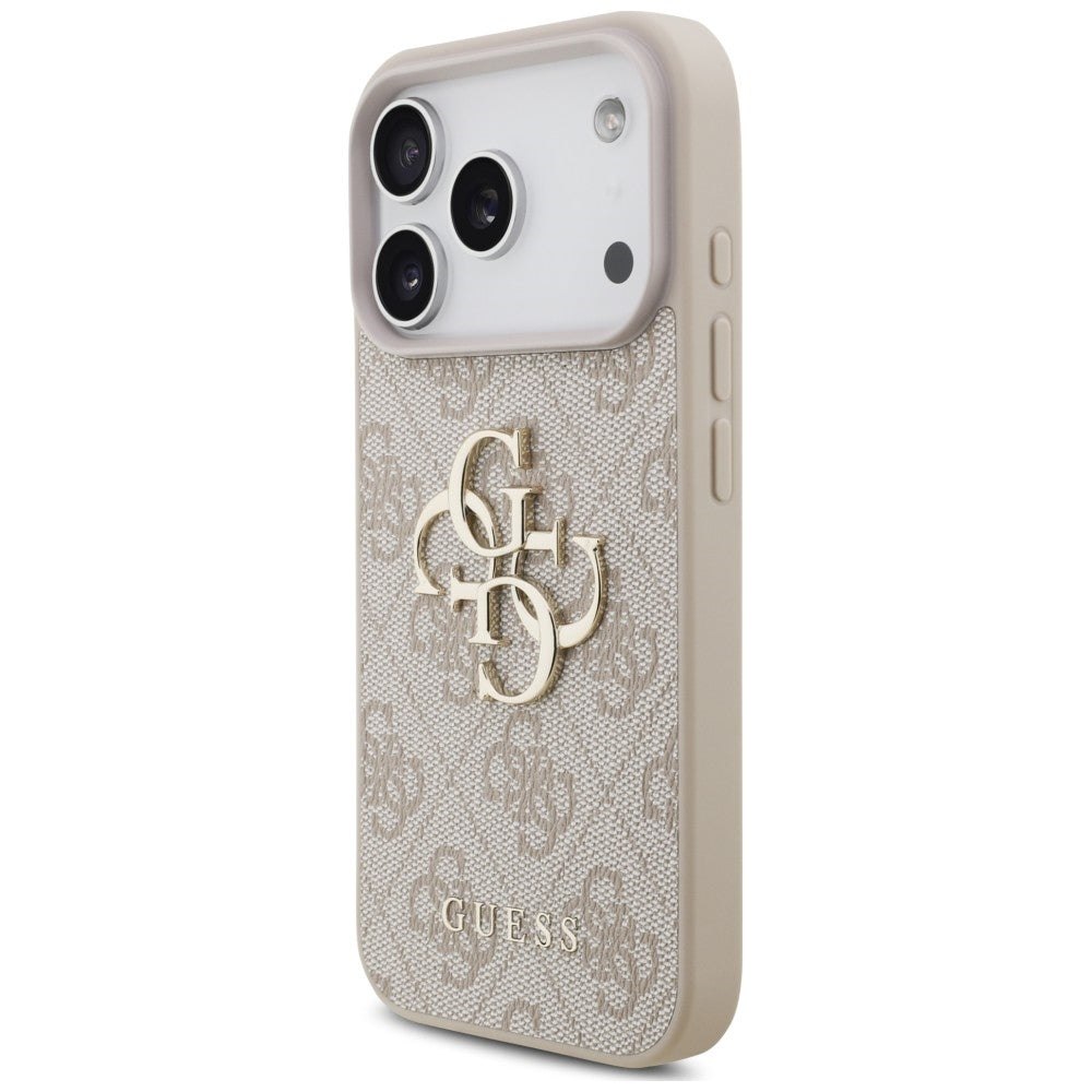 Pouzdro pro Apple iPhone 18 Pro / 17 Pro, Guess, 4G Classic Logo s páskem, růžové
