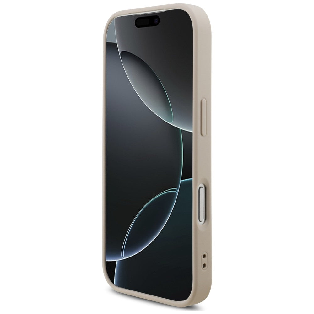 Pouzdro pro Apple iPhone 18 Pro / 17 Pro, Guess, 4G Classic Logo s páskem, růžové