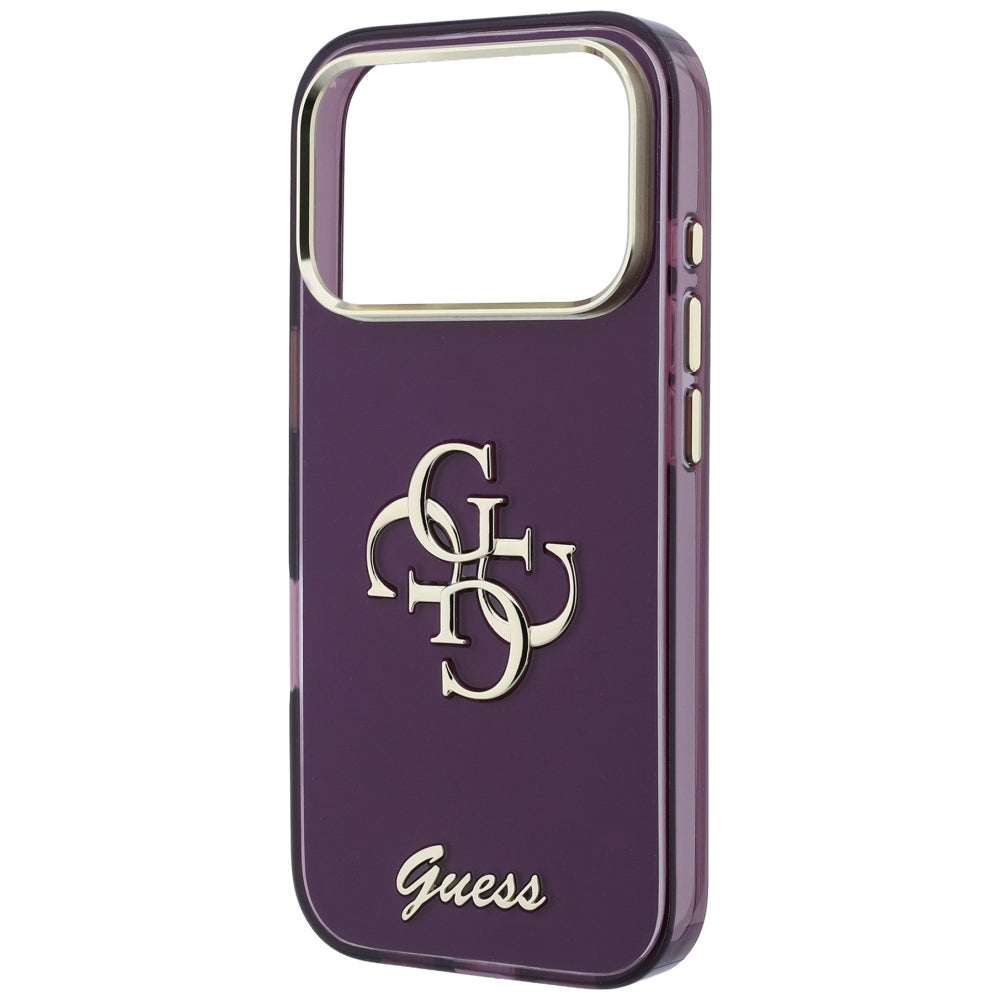 Pouzdro pro Apple iPhone 18 Pro / 17 Pro, Guess, IML 4G Metal Script, Vínová