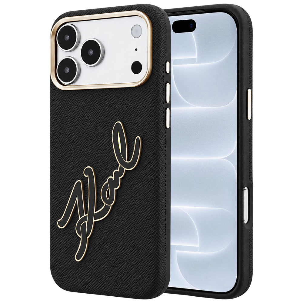 Case for Apple iPhone 18 Pro / 17 Pro, Karl Lagerfeld, Smooth Big Resin Signature Logo, Black