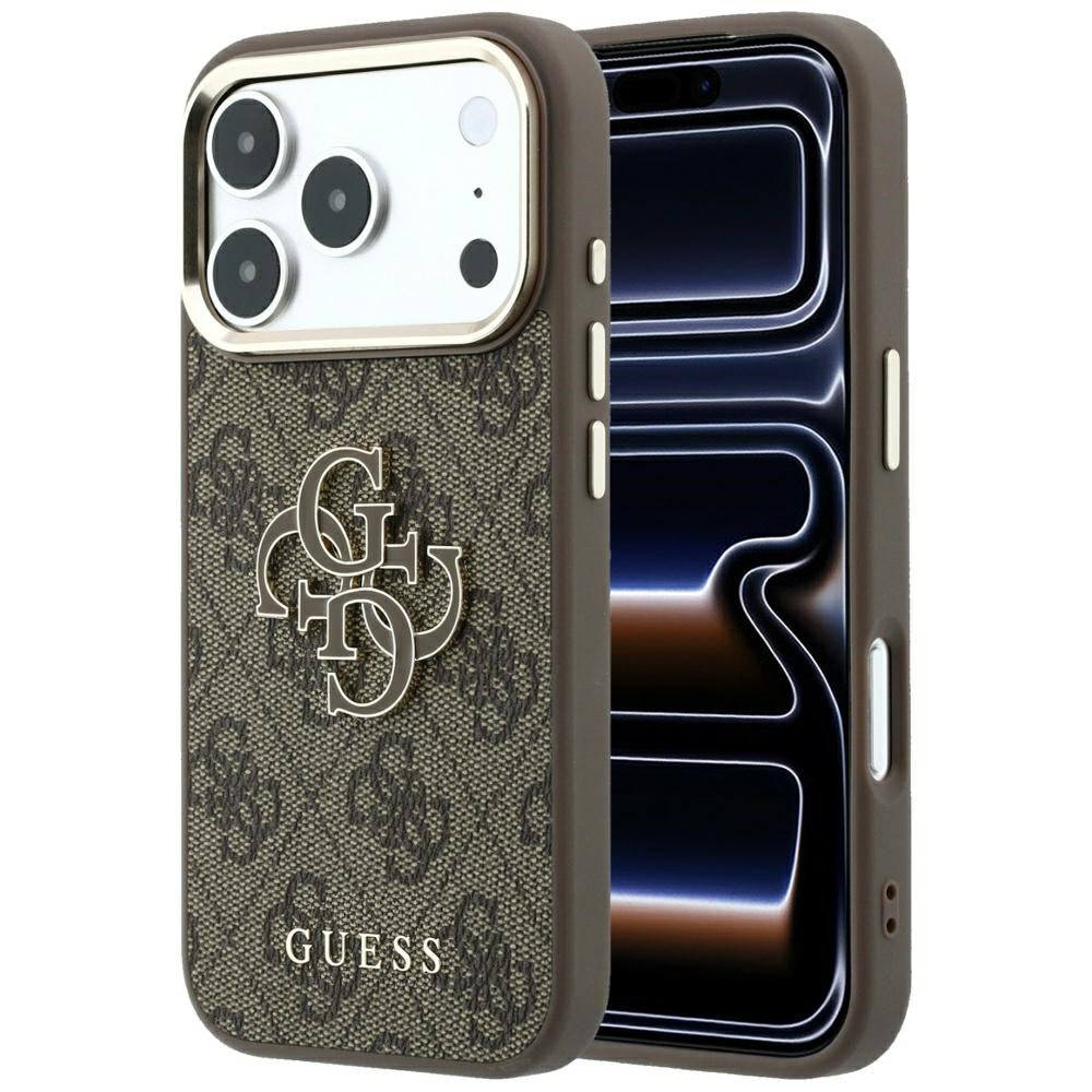 Pouzdro pro Apple iPhone 18 Pro Max / 17 Pro Max, Guess, 4G Big Resin Logo, Hnědá