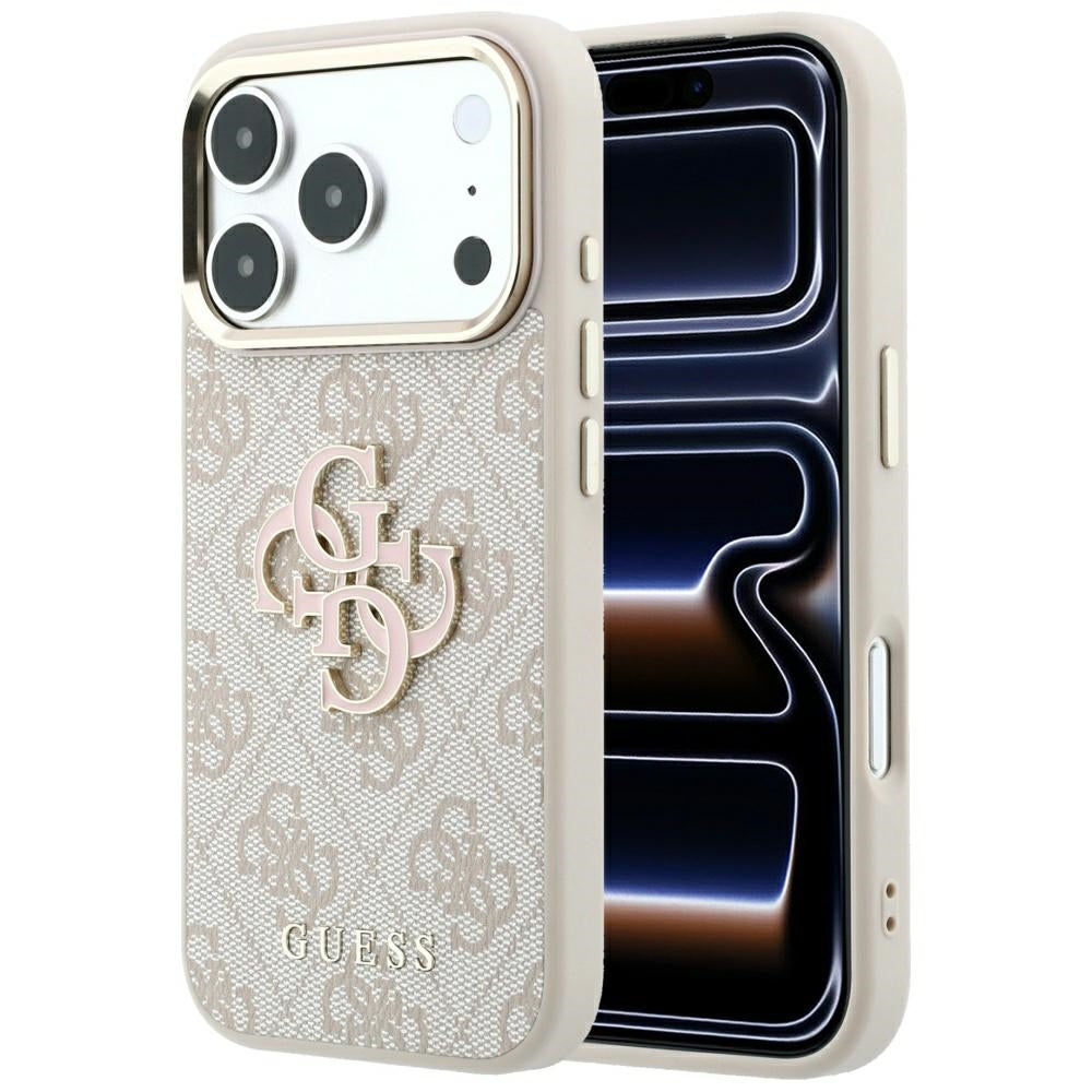 Pouzdro pro Apple iPhone 18 Pro Max / 17 Pro Max, Guess, 4G Big Resin Logo, Růžové