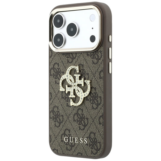 Pouzdro pro Apple iPhone 18 Pro Max / 17 Pro Max, Guess, 4G Big Strass Logo, Hnědá