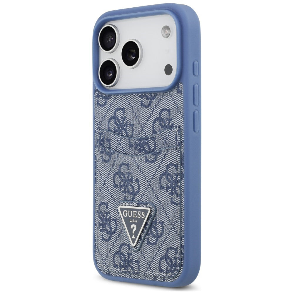 Pouzdro pro Apple iPhone 18 Pro Max / 17 Pro Max, Guess, 4G Double Card Triangle, modré