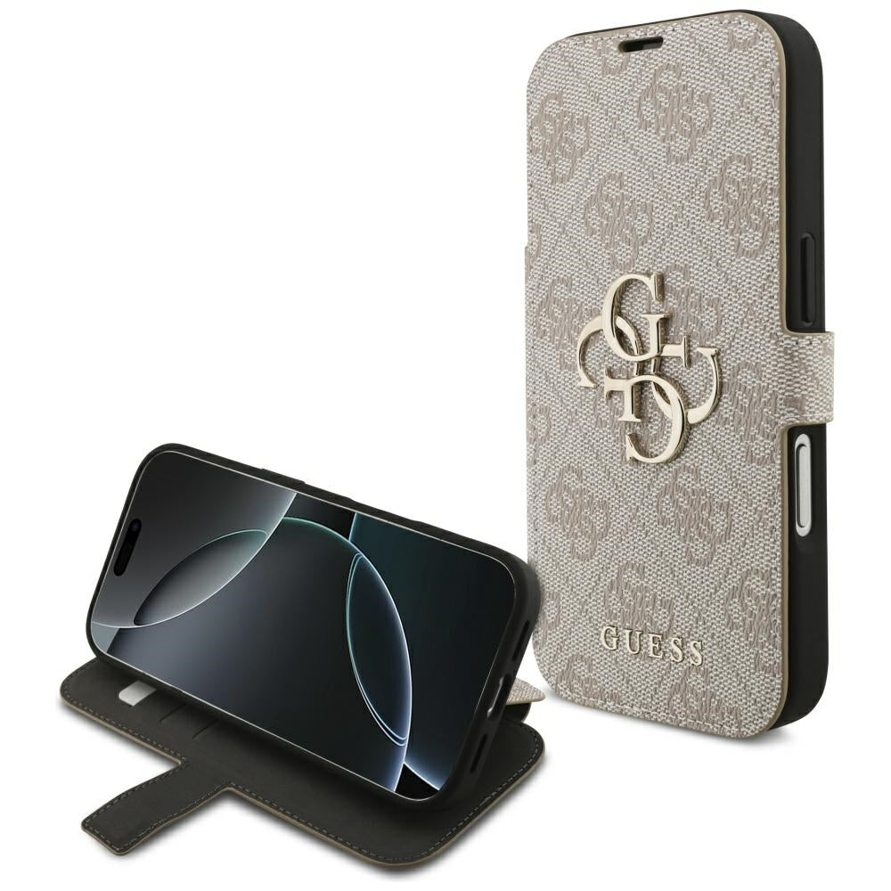 Pouzdro pro Apple iPhone 18 Pro Max / 17 Pro Max, Guess, 4G kovové logo, růžové