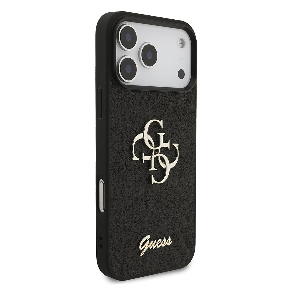 Case for Apple iPhone 18 Pro Max / 17 Pro Max, Guess, Fixed Glitter Big 4G, Black