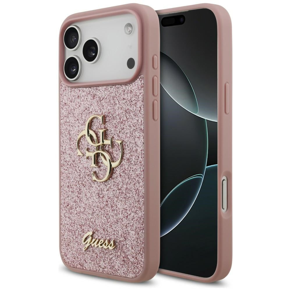 Pouzdro pro Apple iPhone 18 Pro Max / 17 Pro Max, Guess, Fixed Glitter Big 4G, Růžové