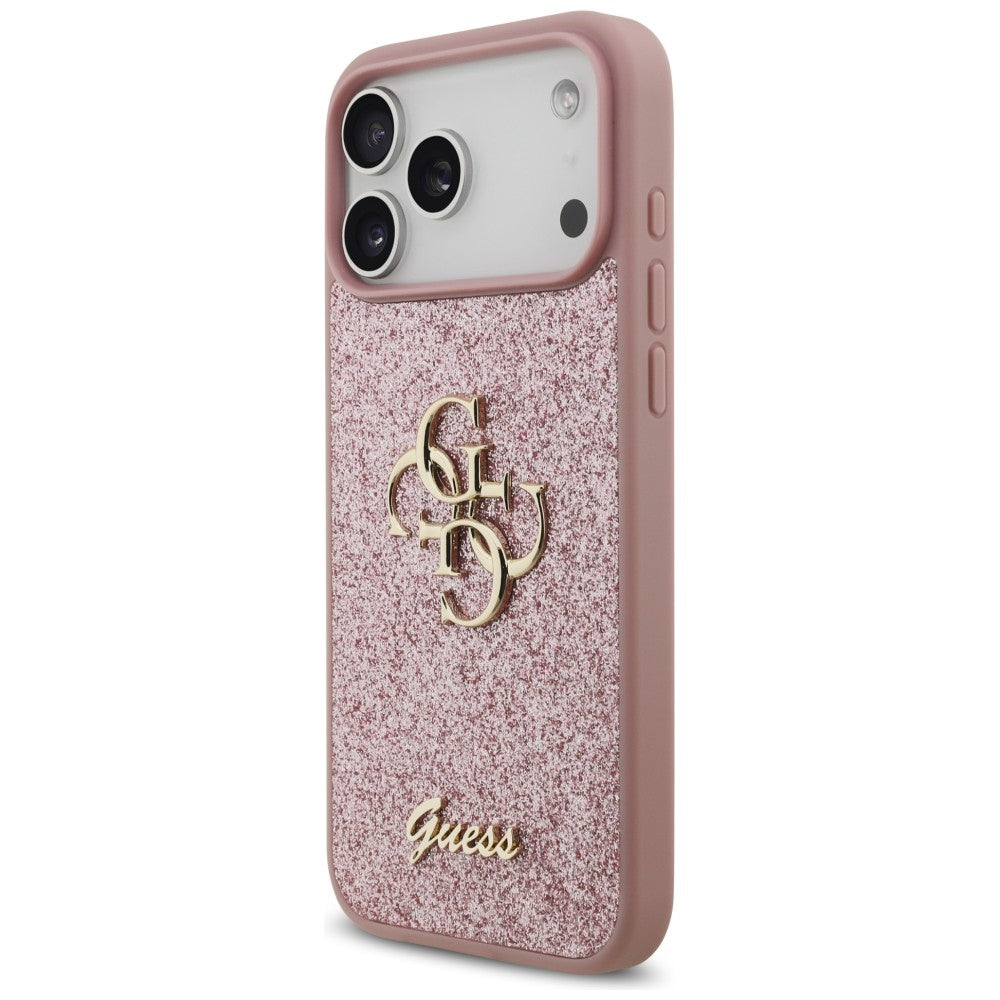 Pouzdro pro Apple iPhone 18 Pro Max / 17 Pro Max, Guess, Fixed Glitter Big 4G, Růžové