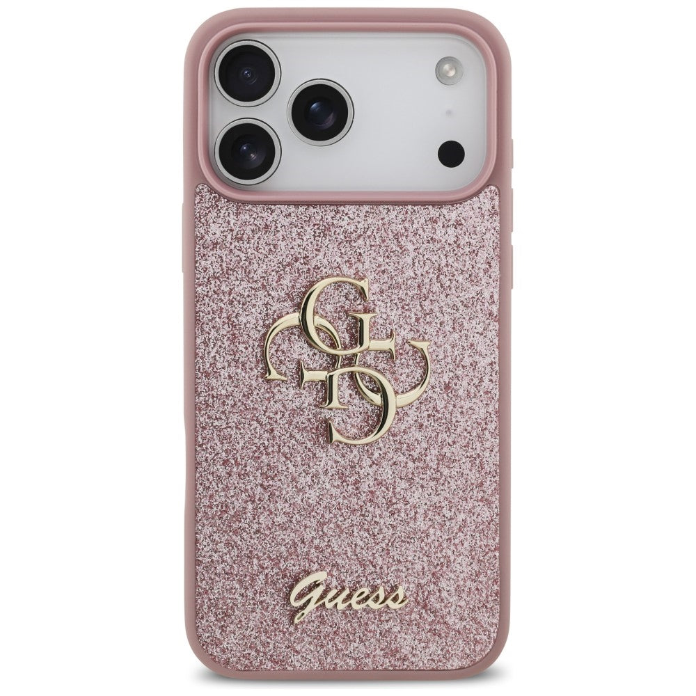 Pouzdro pro Apple iPhone 18 Pro Max / 17 Pro Max, Guess, Fixed Glitter Big 4G, Růžové