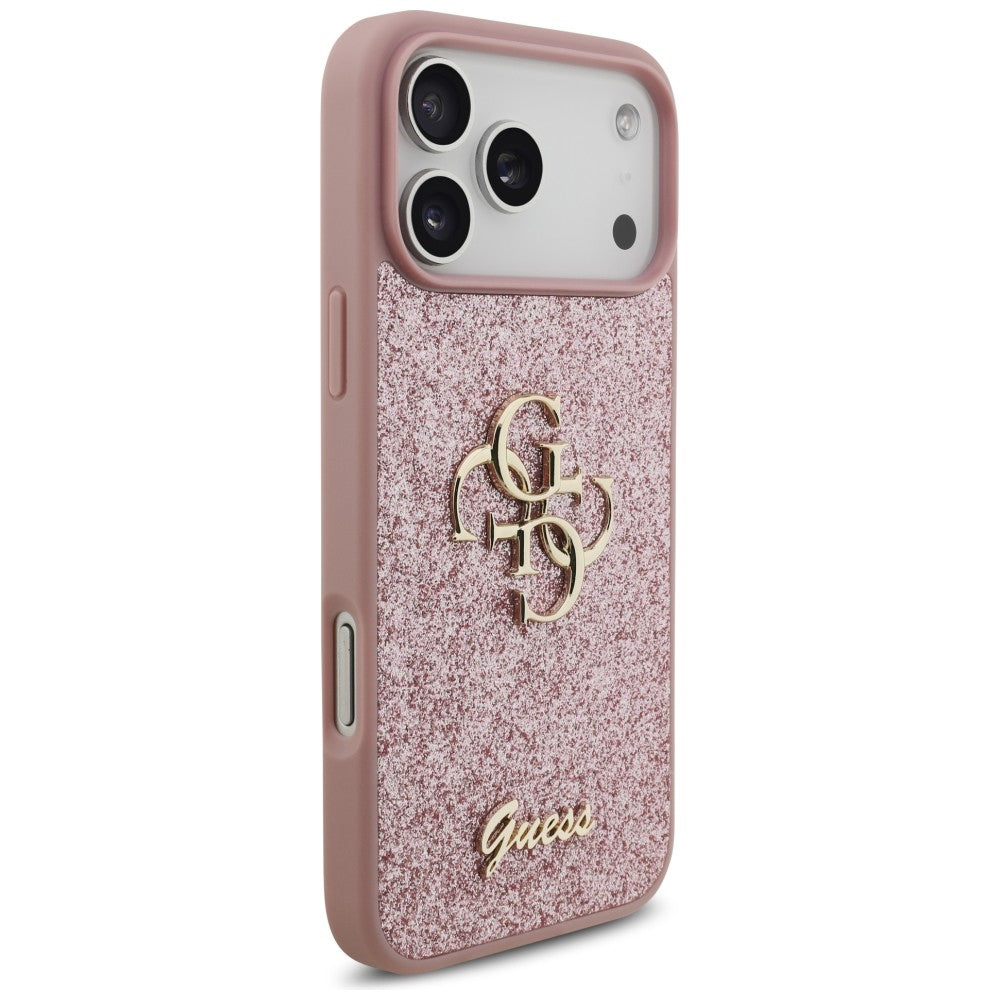 Pouzdro pro Apple iPhone 18 Pro Max / 17 Pro Max, Guess, Fixed Glitter Big 4G, Růžové