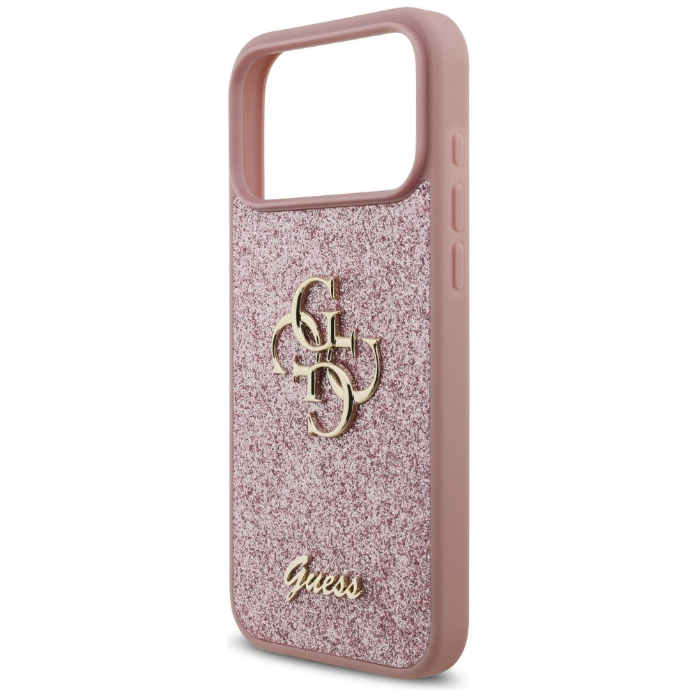 Pouzdro pro Apple iPhone 18 Pro Max / 17 Pro Max, Guess, Fixed Glitter Big 4G, Růžové