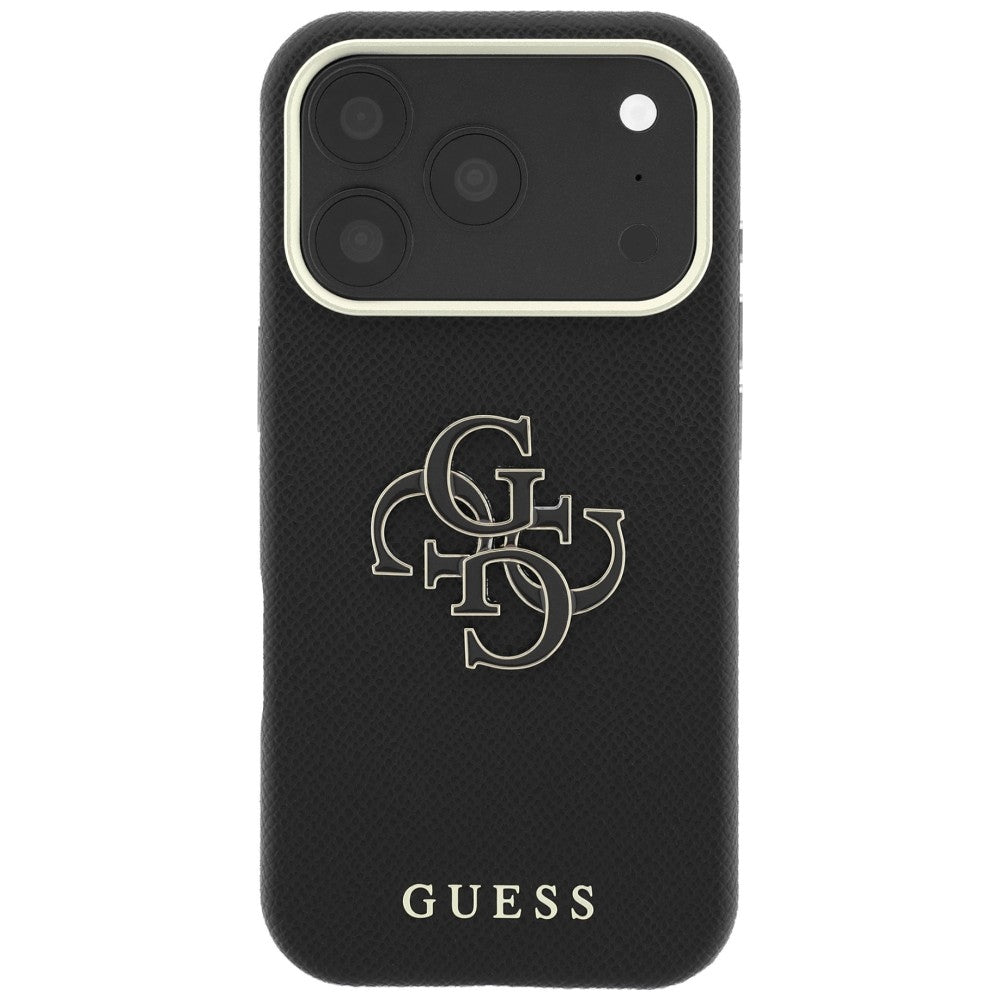 Pouzdro pro Apple iPhone 18 Pro Max / 17 Pro Max, Guess, Grained Big Resin Logo, Černé