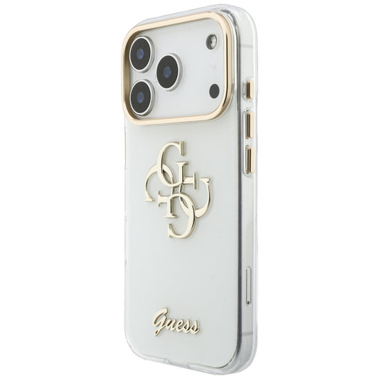 Pouzdro pro Apple iPhone 18 Pro Max / 17 Pro Max, Guess, IML 4G Metal Script, Bílé