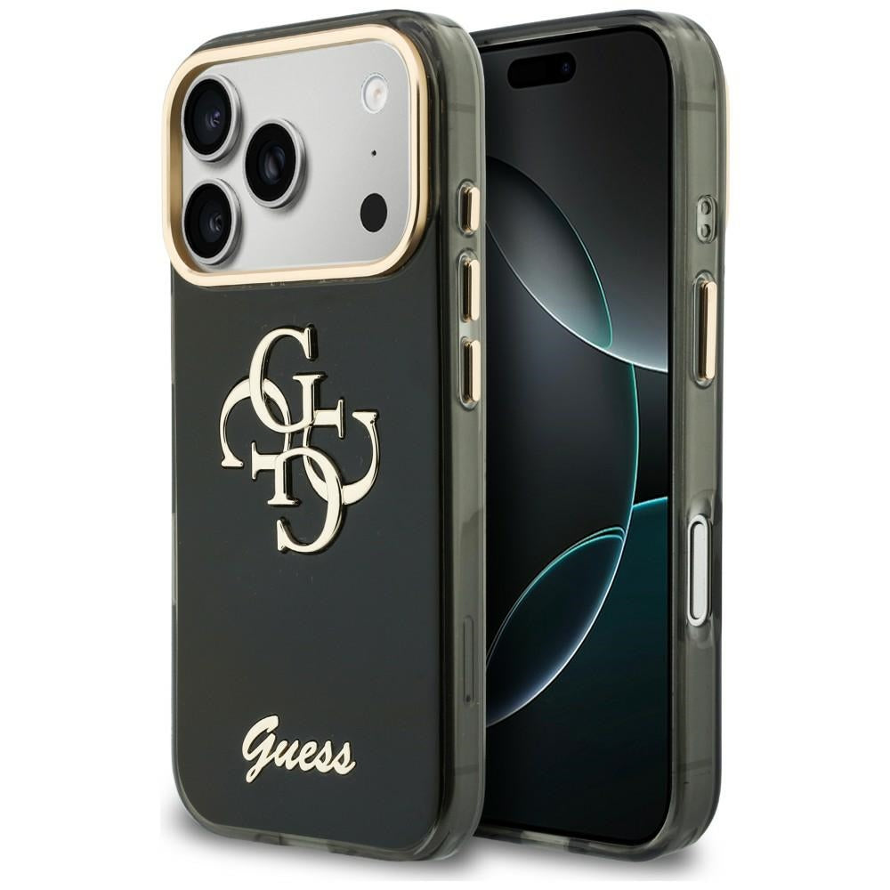 Pouzdro pro Apple iPhone 18 Pro Max / 17 Pro Max, Guess, IML 4G Metal Script, Černé
