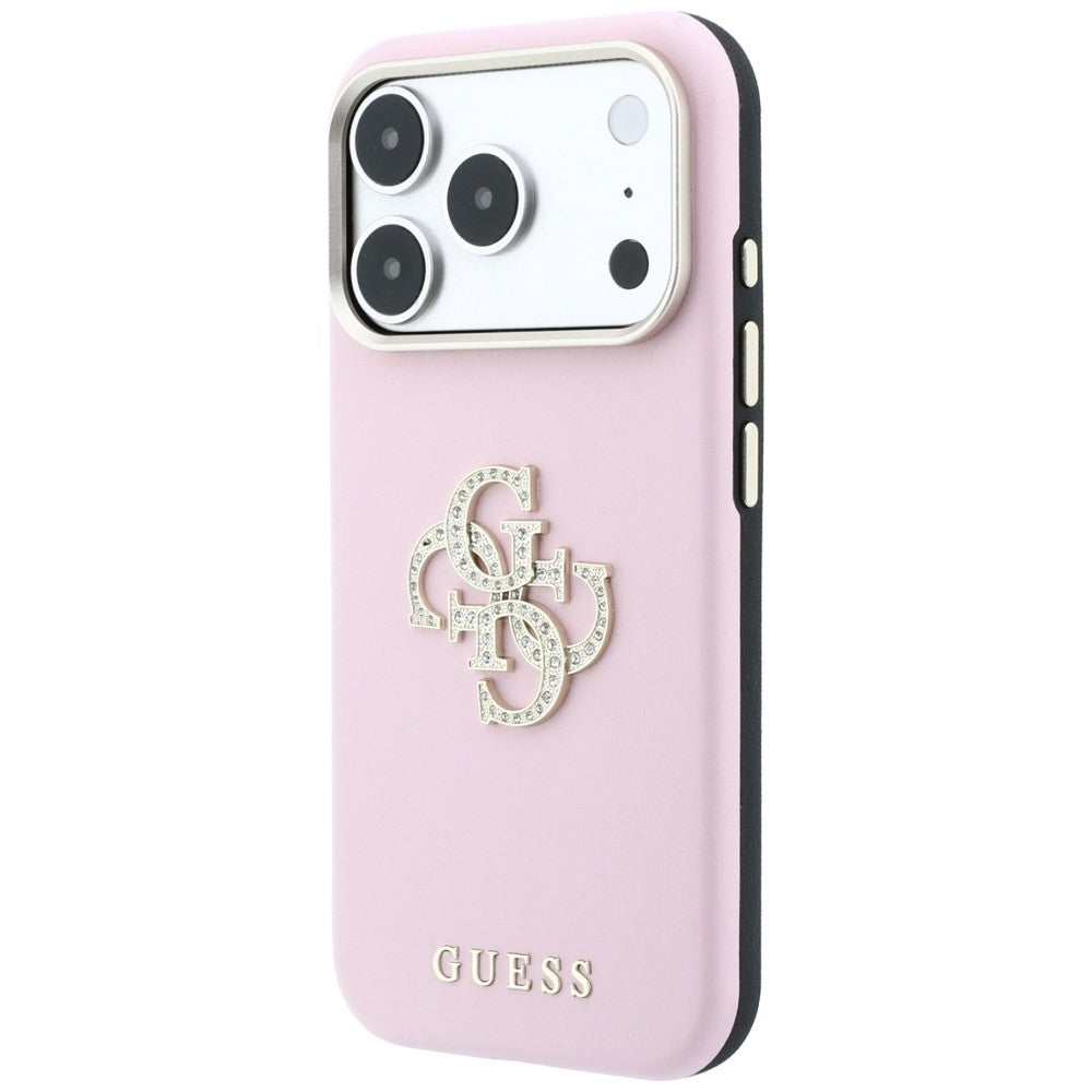 Pouzdro pro Apple iPhone 18 Pro Max / 17 Pro Max, Guess, Smooth Big Strass Logo, růžové