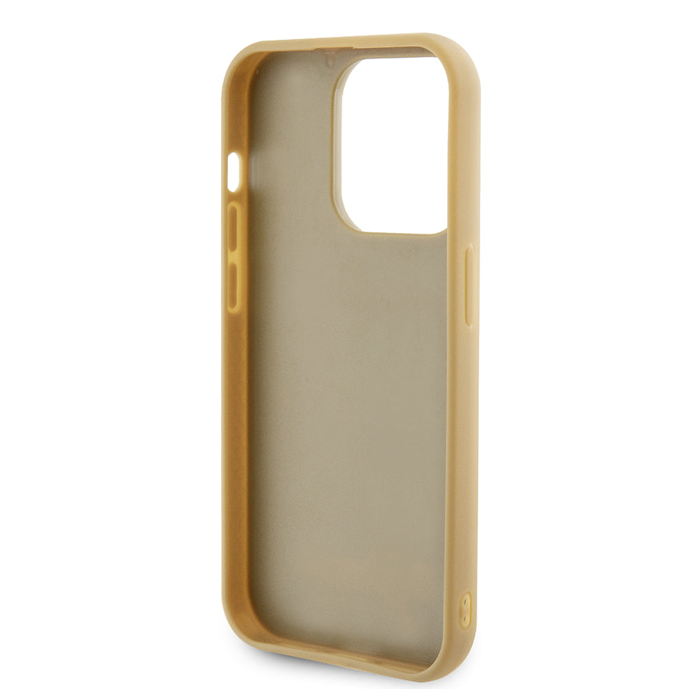 Pouzdro pro Apple iPhone 15 Pro, Guess, PU Square Mirror Script Logo, Zlaté GUHCP15LPMSDGSD