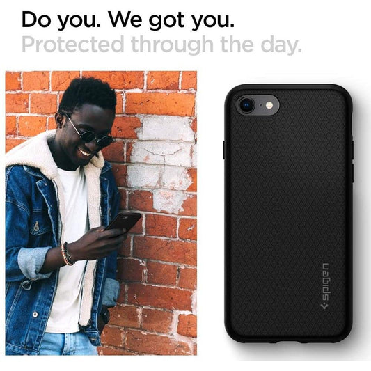 Pouzdro pro Apple iPhone SE (2022) / SE (2020) / 8 / 7, Spigen, Liquid Air, Černá