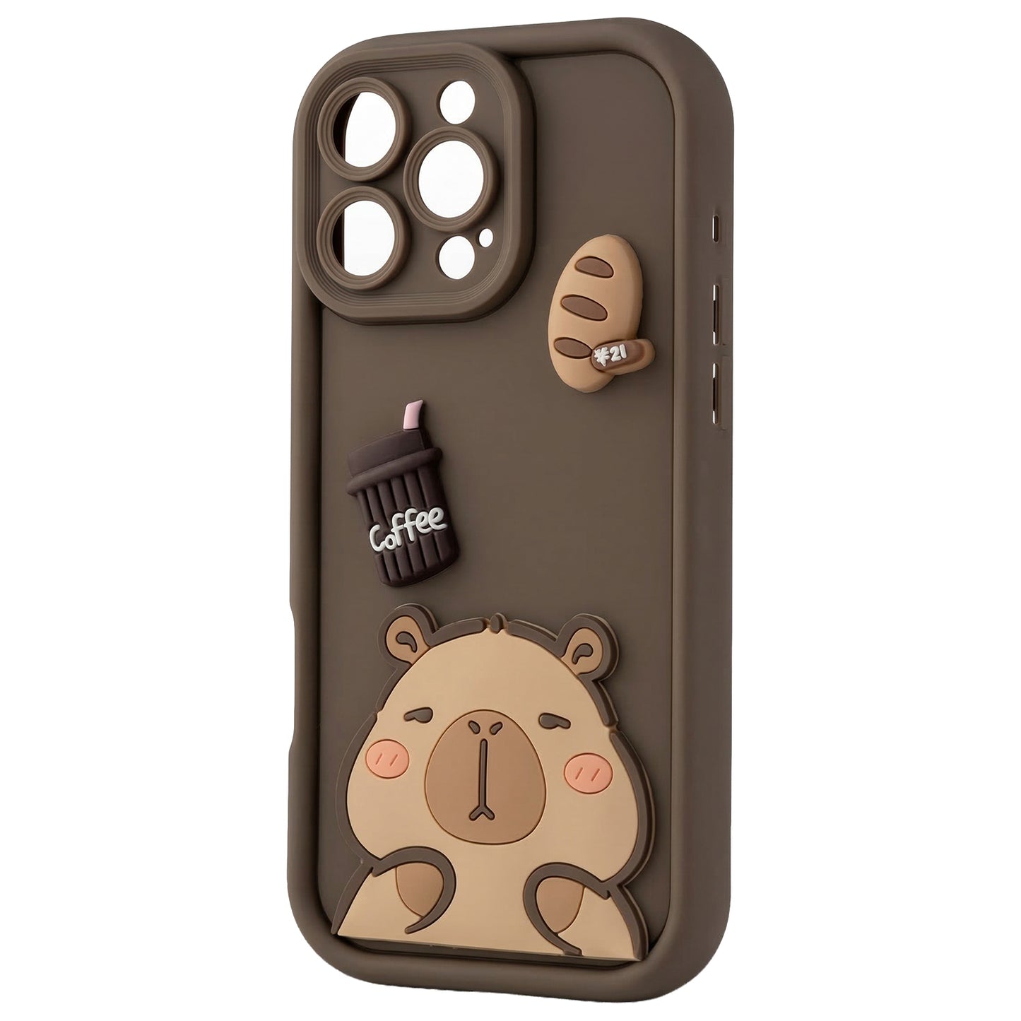Pouzdro pro Apple iPhone 14, OEM, Ultra Trendy 3D Capybara, Hnědá