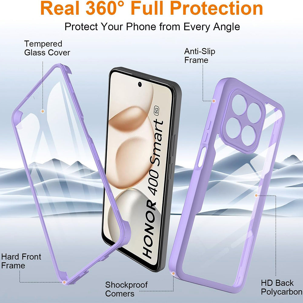 Pouzdro pro Honor 400 Smart 4G / X7d 4G / 400 Smart 5G, Techsuit, ColorVerse 360, Fialové
