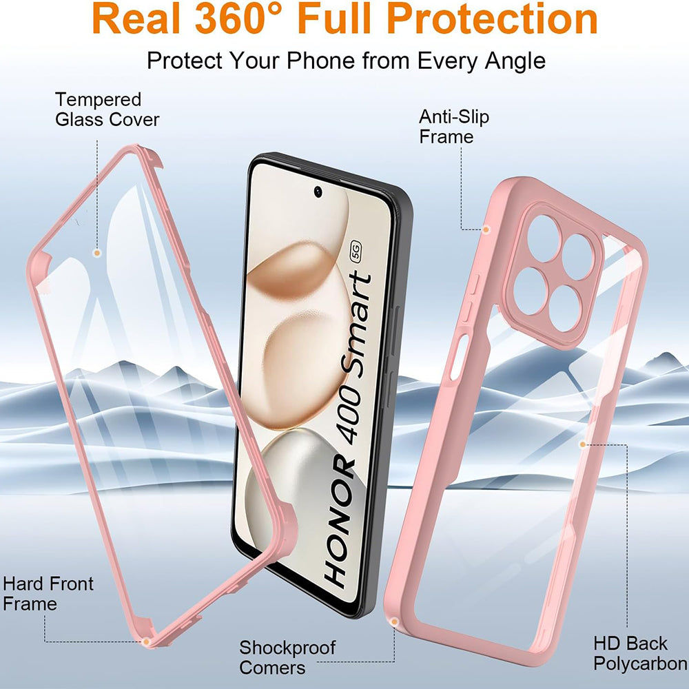 Pouzdro pro Honor 400 Smart 4G / X7d 4G / 400 Smart 5G, Techsuit, ColorVerse 360, Růžové