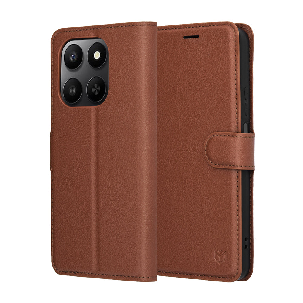 Pouzdro pro Honor 400 Smart 4G / X7d 4G / 400 Smart 5G, Techsuit, Leather Folio, hnědá