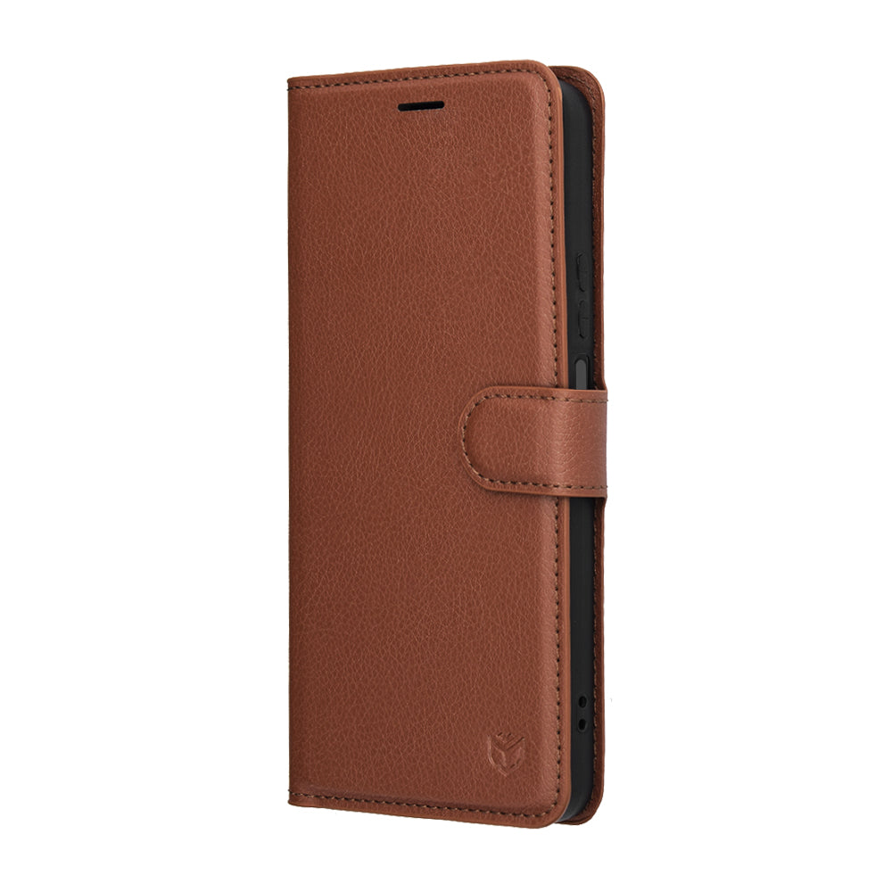 Pouzdro pro Honor 400 Smart 4G / X7d 4G / 400 Smart 5G, Techsuit, Leather Folio, hnědá