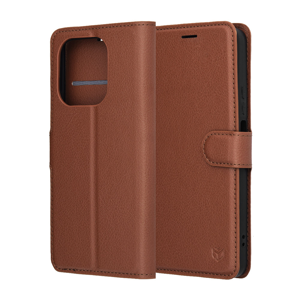 Pouzdro pro Honor 400 Smart 4G / X7d 4G / 400 Smart 5G, Techsuit, Leather Folio, hnědá