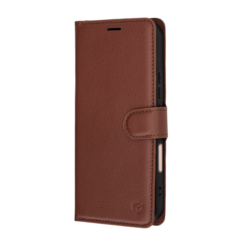 Pouzdro pro Honor 600 Lite, Techsuit, Leather Folio, hnědé
