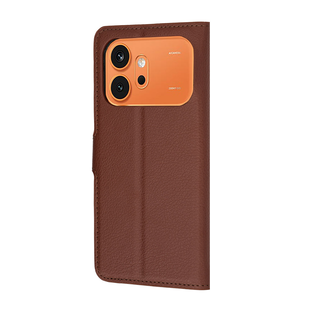 Pouzdro pro Honor 600 Pro / 600, Techsuit, kožené folio, hnědé