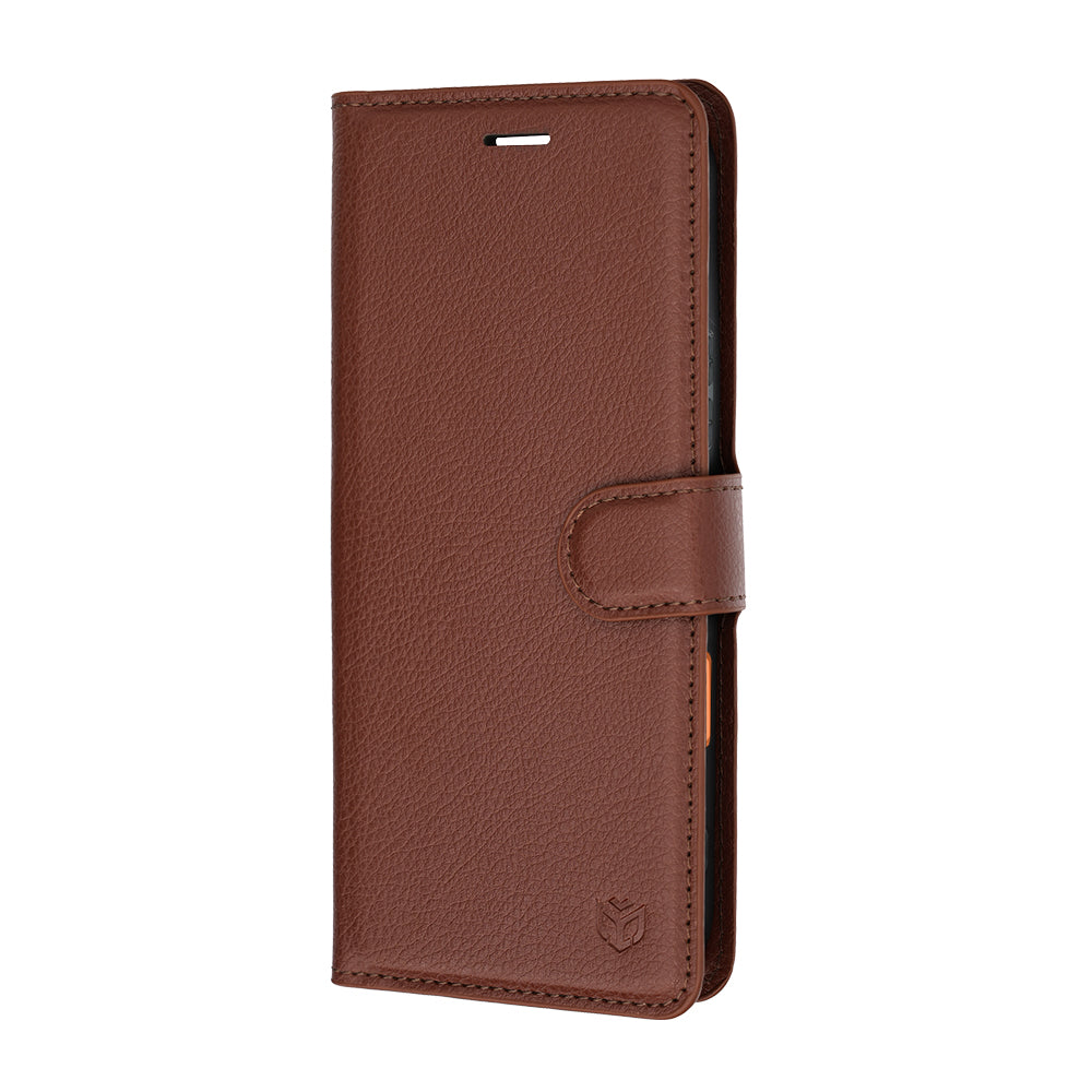 Pouzdro pro Honor 600 Pro / 600, Techsuit, kožené folio, hnědé
