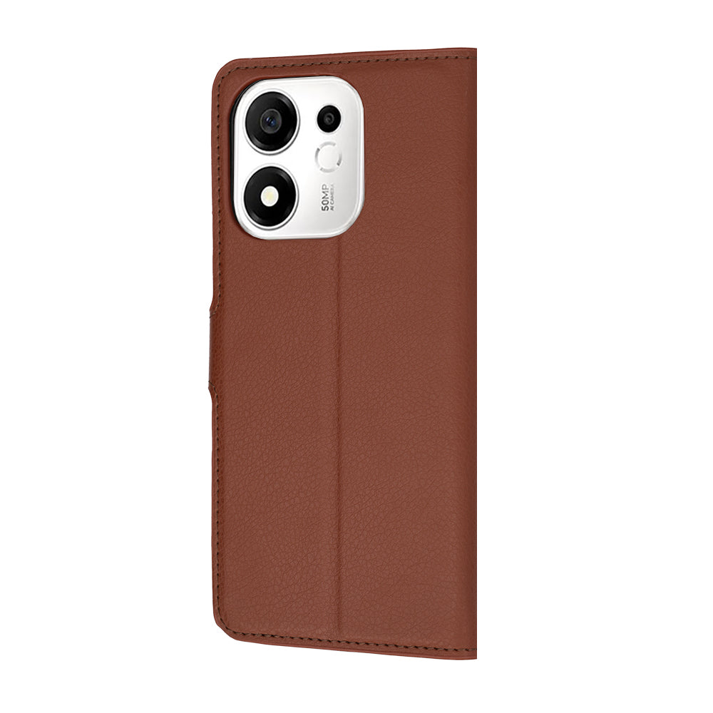 Pouzdro pro Honor 600 Smart, Techsuit, kožené folio, hnědé
