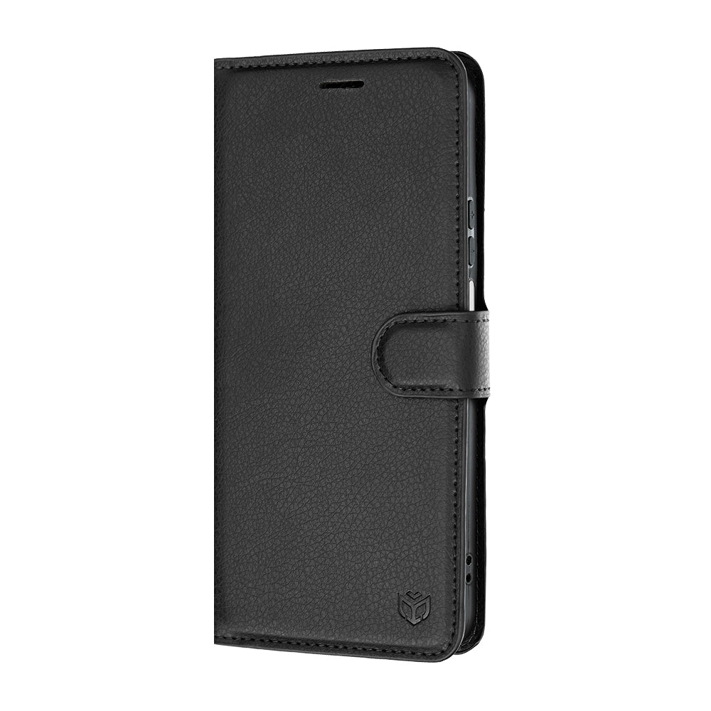 Pouzdro pro Honor 600 Smart, Techsuit, kožené folio, černé