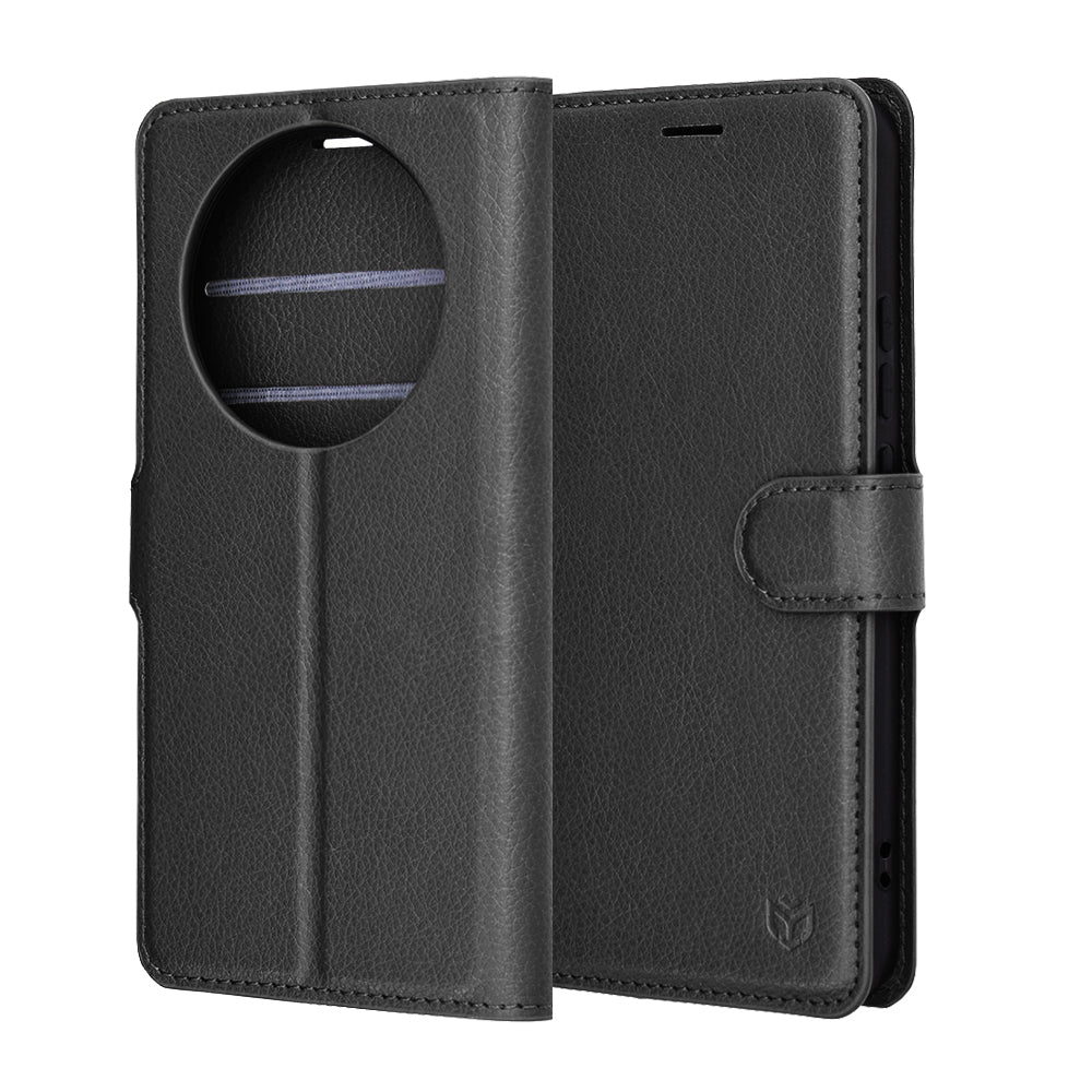 Pouzdro pro Honor Magic8 Lite, Techsuit, Leather Folio, Černá