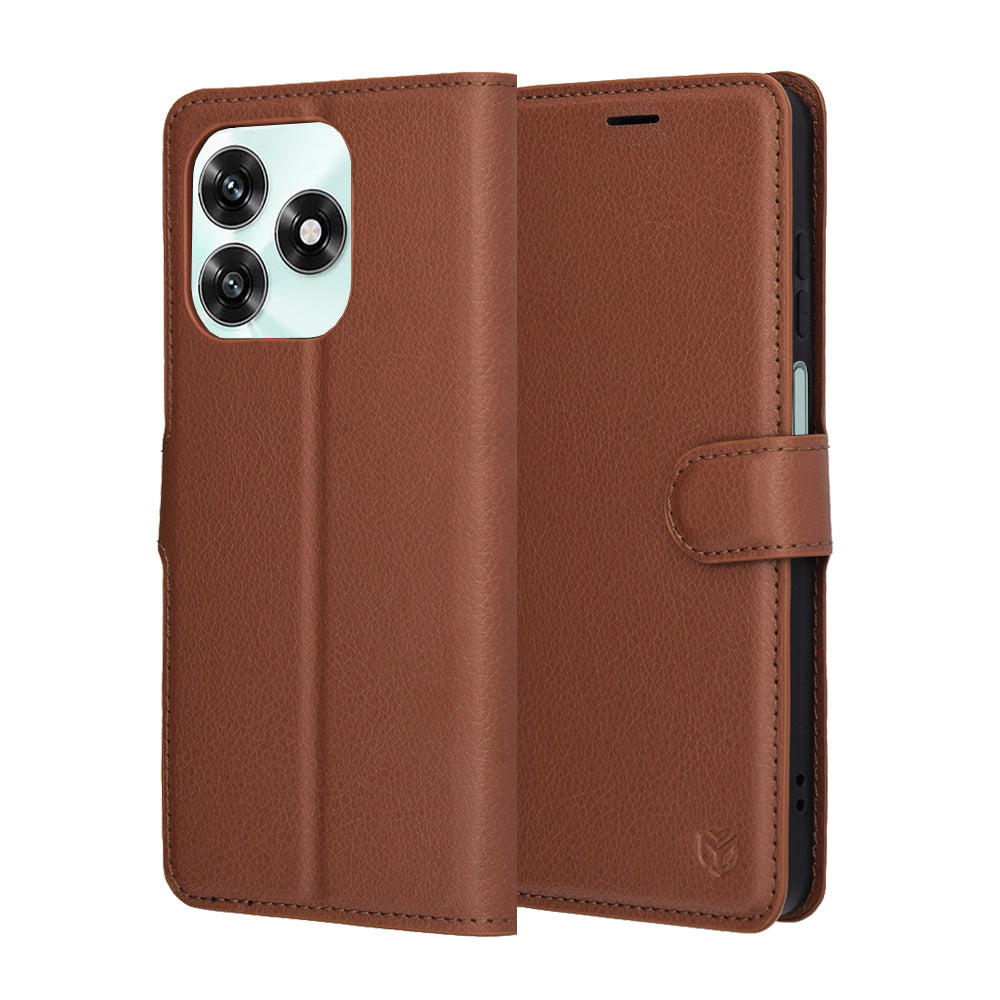 Pouzdro pro Honor X5c Plus, Techsuit, Leather Folio, Hnědá