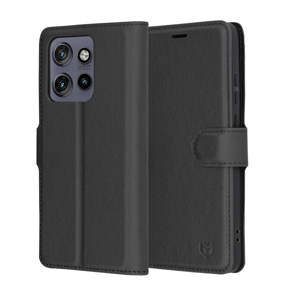 Pouzdro pro Motorola Edge 60 Neo / Edge 50 Neo, Techsuit, Leather Folio, Černá